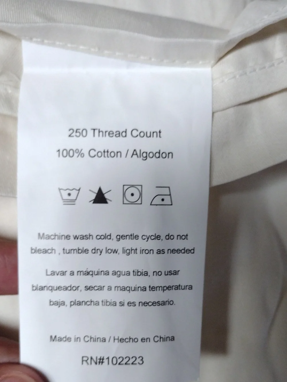 KING 250 Thread Count 100% Cotton 4 piece Sheet cream 2 flat sheet 2 pillow case